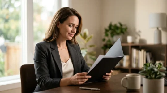 Propriétaire investisseur serein gérant son bien locatif