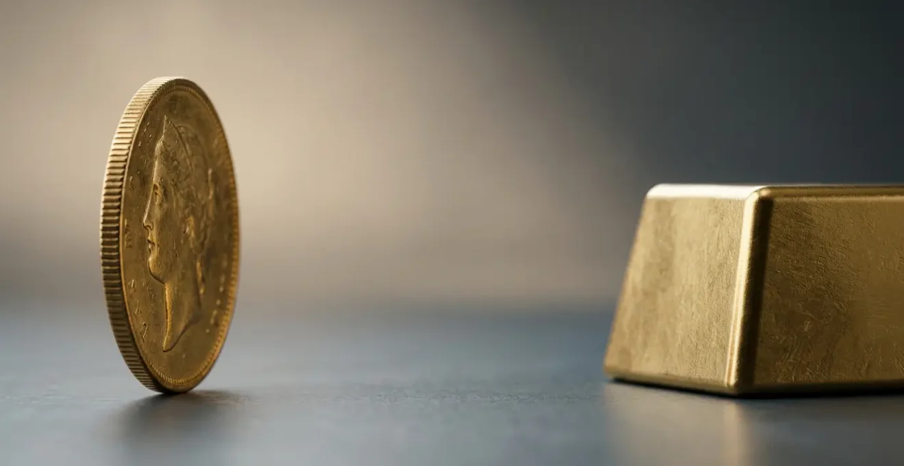 Choix stratégique entre pièce Napoléon et lingot d'or pour investisseur débutant