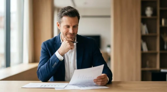 Professionnel analysant des stratégies d'optimisation fiscale pour hauts revenus