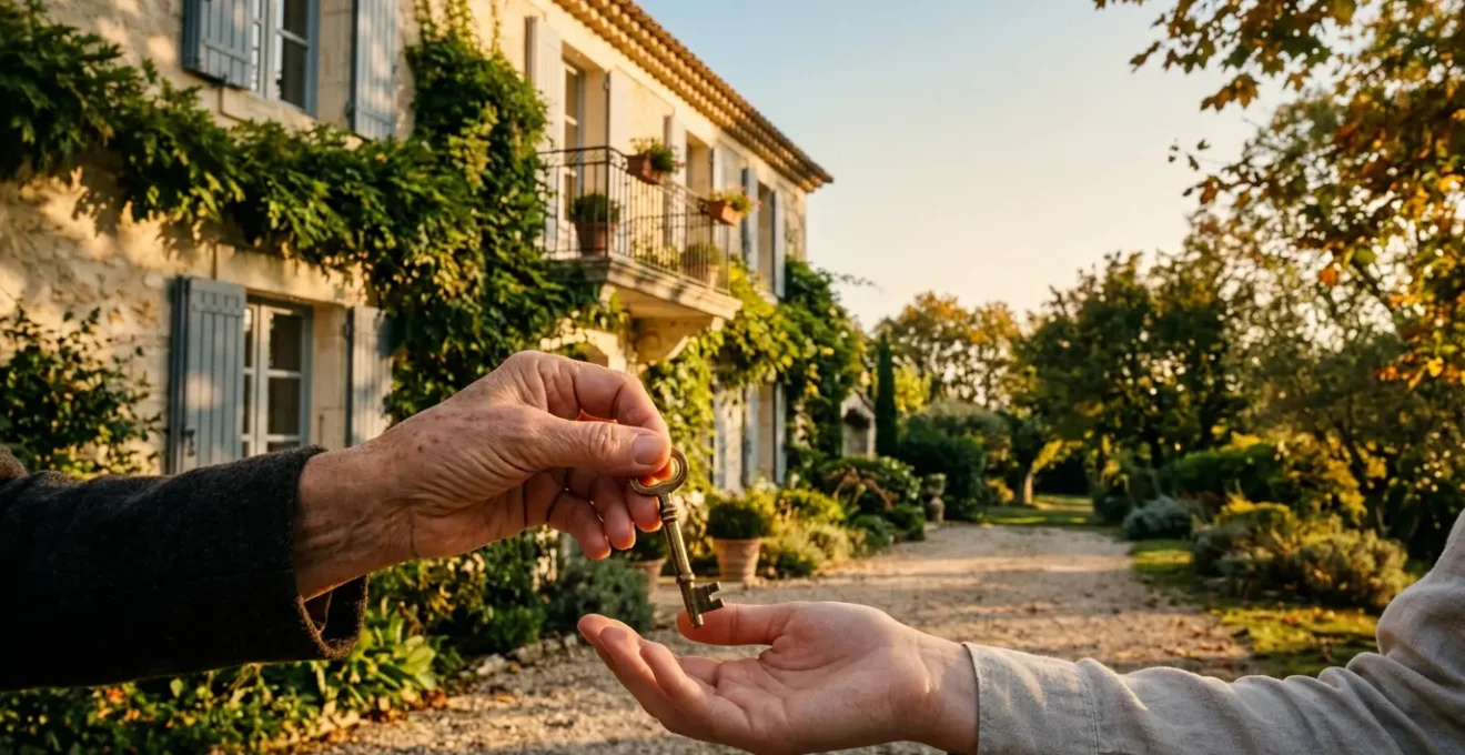 Concept de transmission patrimoniale entre générations avec une maison familiale