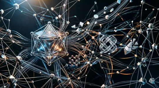 Illustration conceptuelle représentant l'écosystème blockchain au-delà du Bitcoin avec ses multiples applications décentralisées